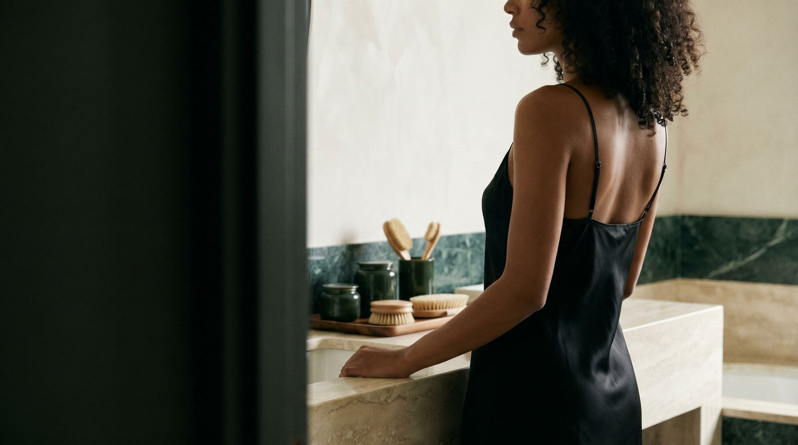 A woman in soft morning light